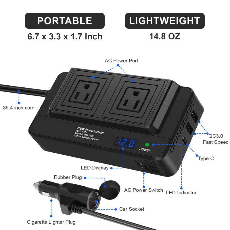 Inversor de Energia Automotivo - Outdoor Power Adapter Usb C avaliação e preço