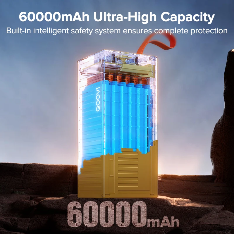 Qoovi 60000mah power bank 22.5 - Outdoor Power Adapter Usb C avaliação e preço